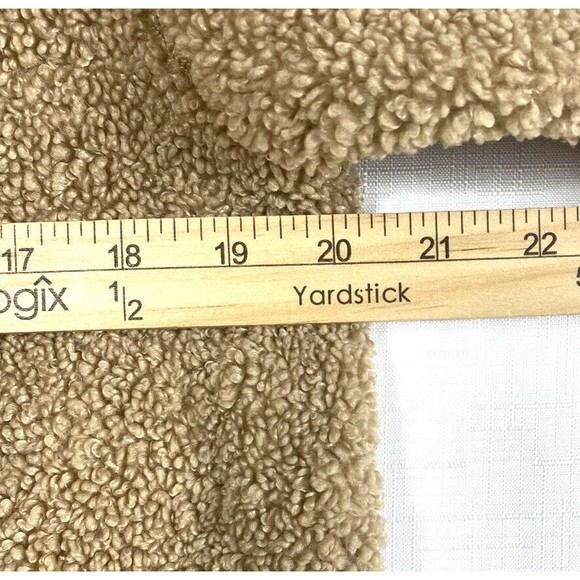 1 Madison Expedition Teddy Jacket Coat Women’s Medium Hooded Full Zip Tan - Picture 9 of 12